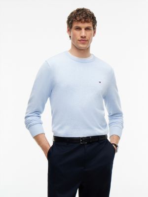 plull à col ras-du-cou et drapeau brodé blue pour hommes tommy hilfiger