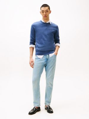 blue flag embroidery jumper for men tommy hilfiger