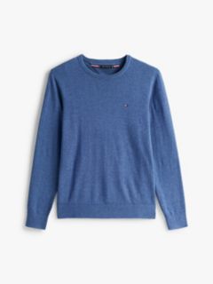 Flag Embroidery Crew Neck Jumper — Blue 5
