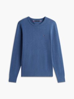 Flag Embroidery Crew Neck Jumper — Blue 6