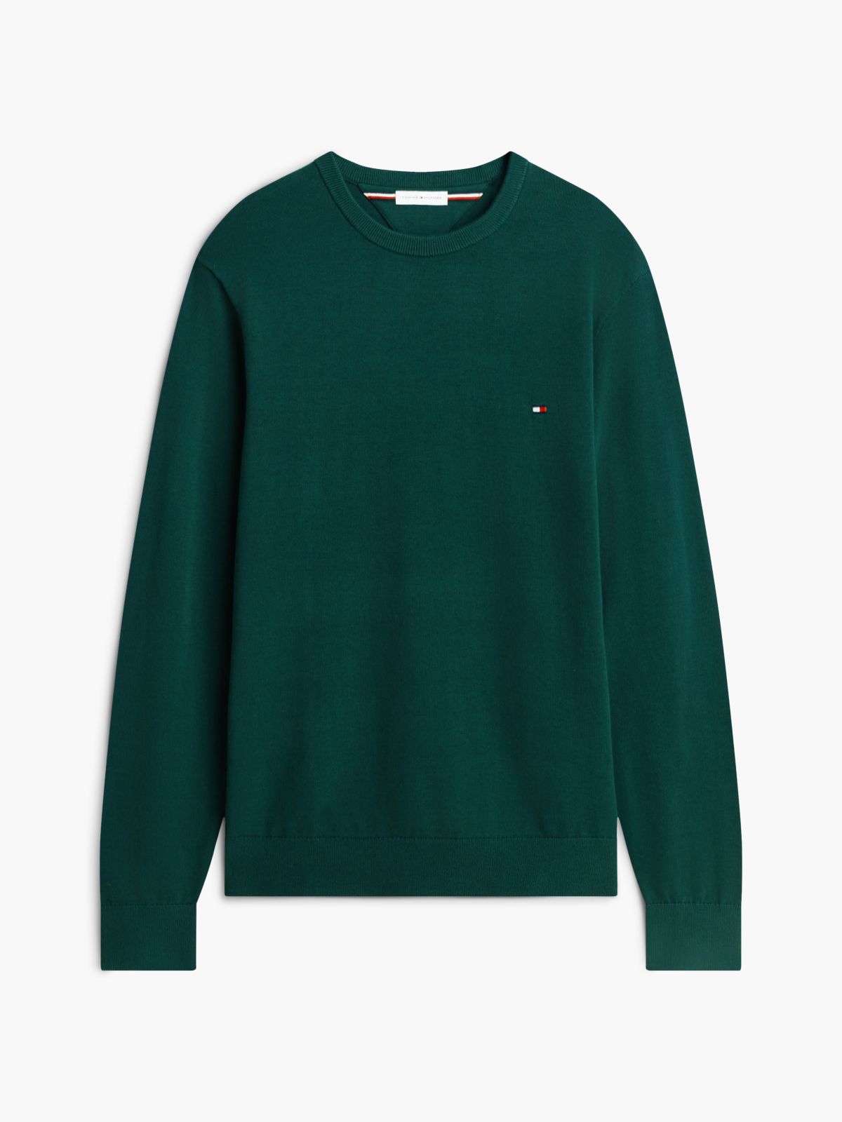 Flag Embroidery Crew Neck Jumper — Green