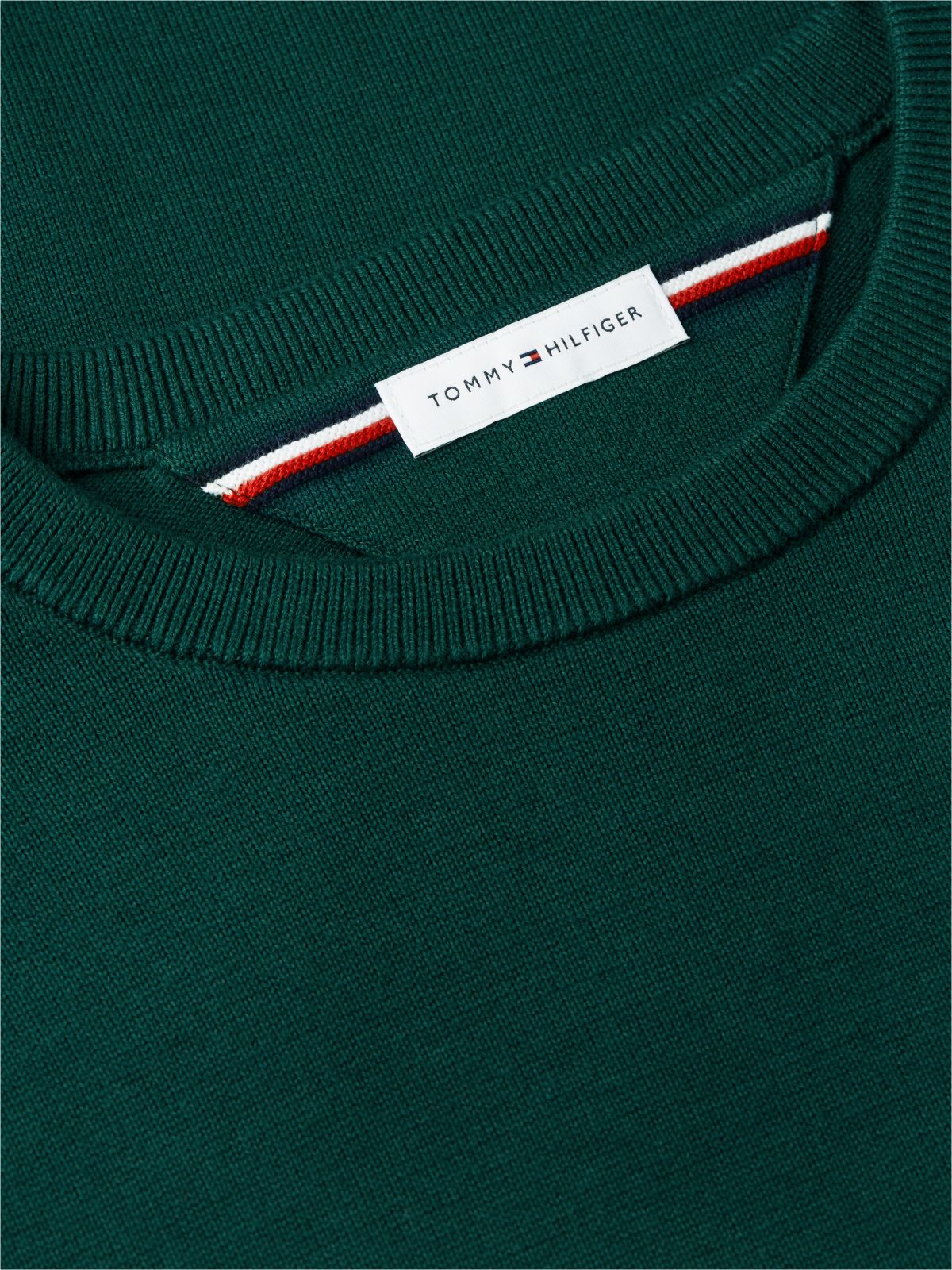Flag Embroidery Crew Neck Jumper — Green