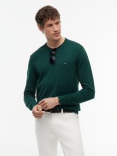 Flag Embroidery Crew Neck Jumper — Green 1