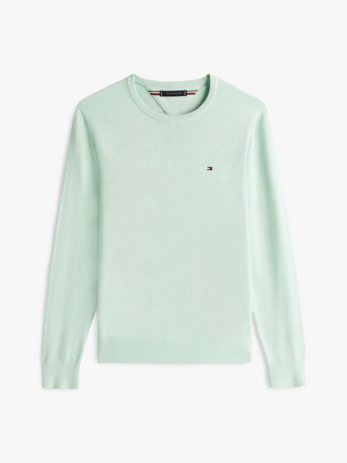 Flag Embroidery Crew Neck Jumper — Green
