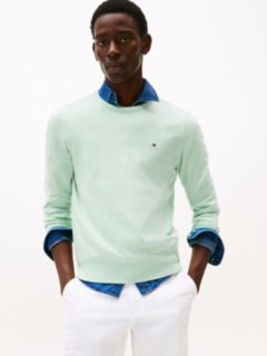 Flag Embroidery Crew Neck Jumper — Green 1