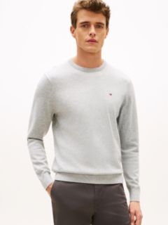 Flag Embroidery Crew Neck Jumper — Grey 1