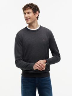 Flag Embroidery Crew Neck Jumper — Grey 1