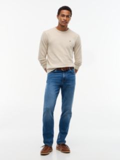 Flag Embroidery Crew Neck Jumper — Khaki 2