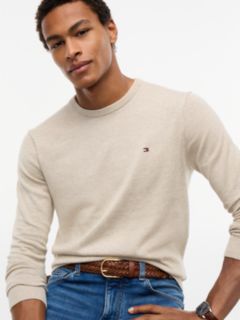 Flag Embroidery Crew Neck Jumper — Khaki 3
