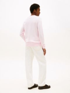 Flag Embroidery Crew Neck Jumper — Pink 4