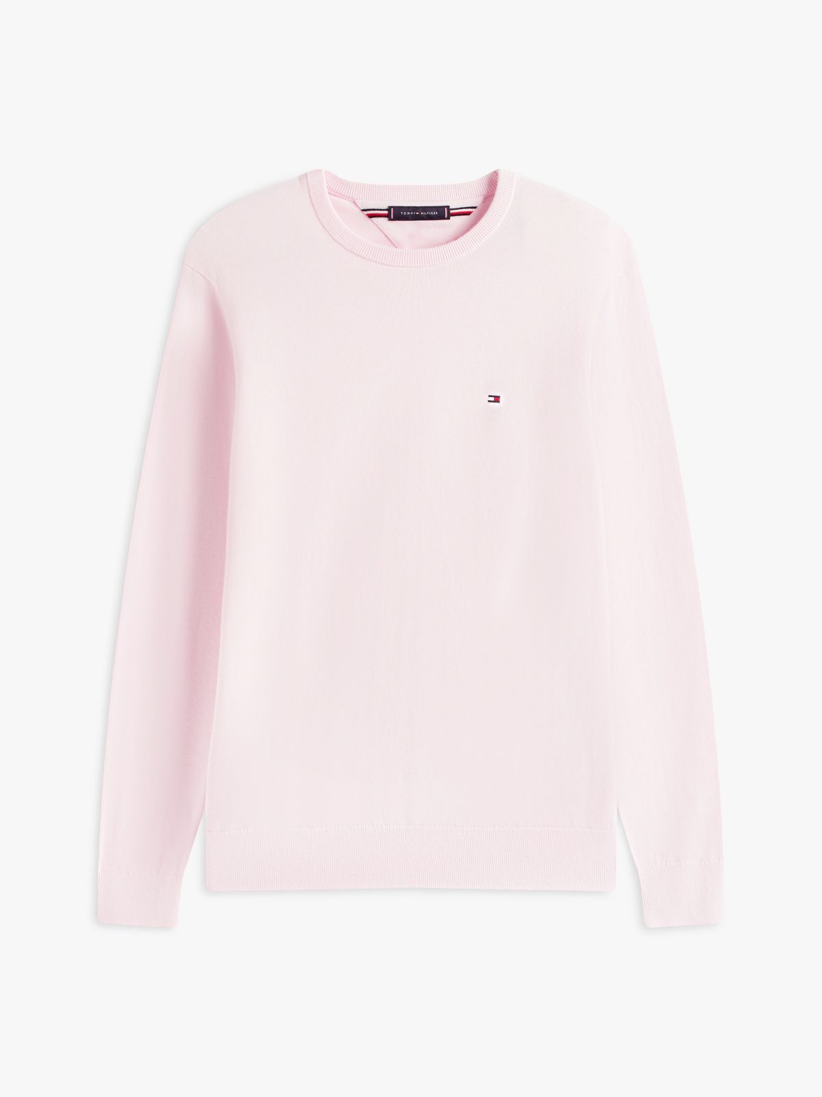 Flag Embroidery Crew Neck Jumper — Pink