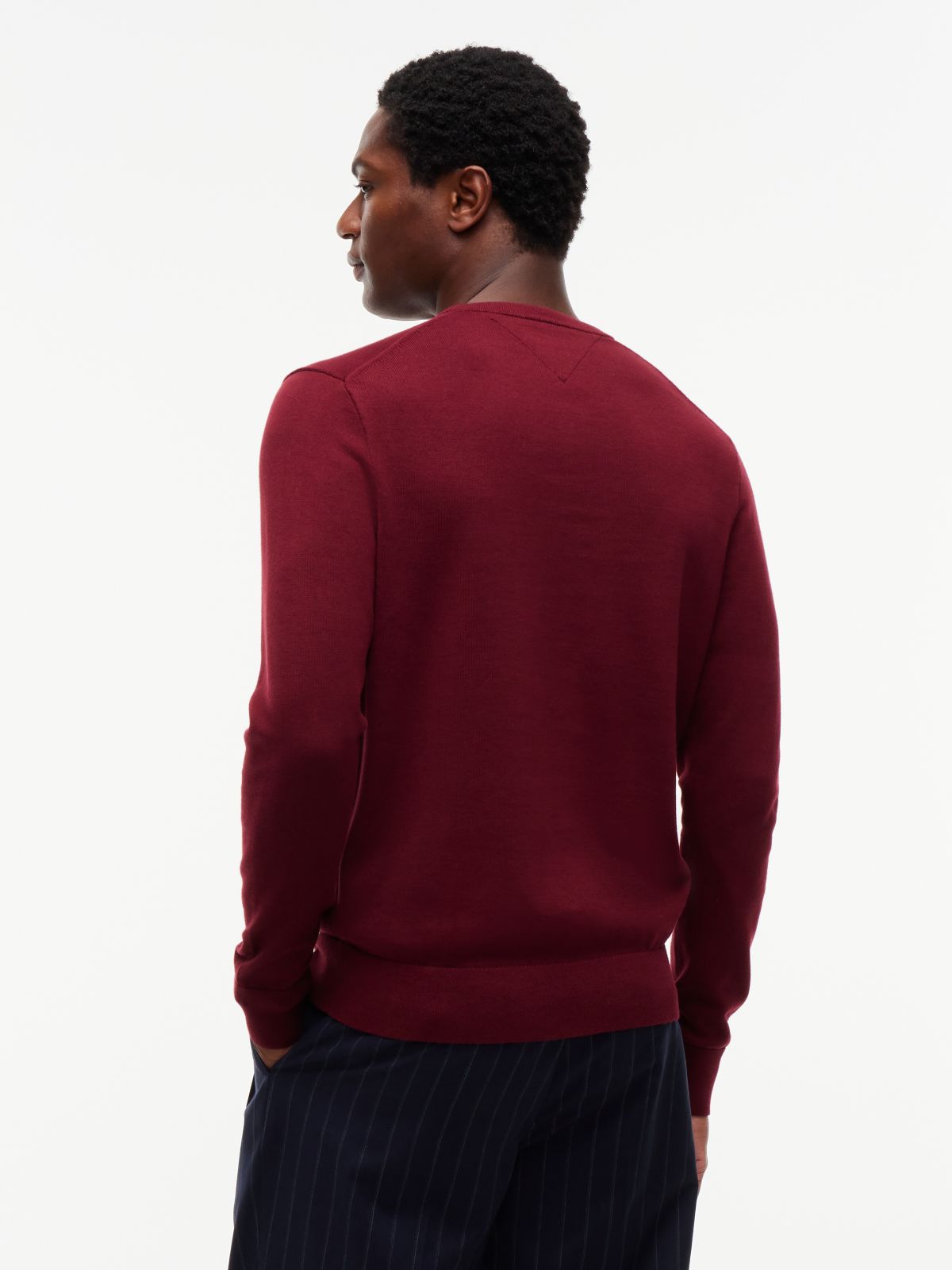 Flag Embroidery Crew Neck Jumper — Purple