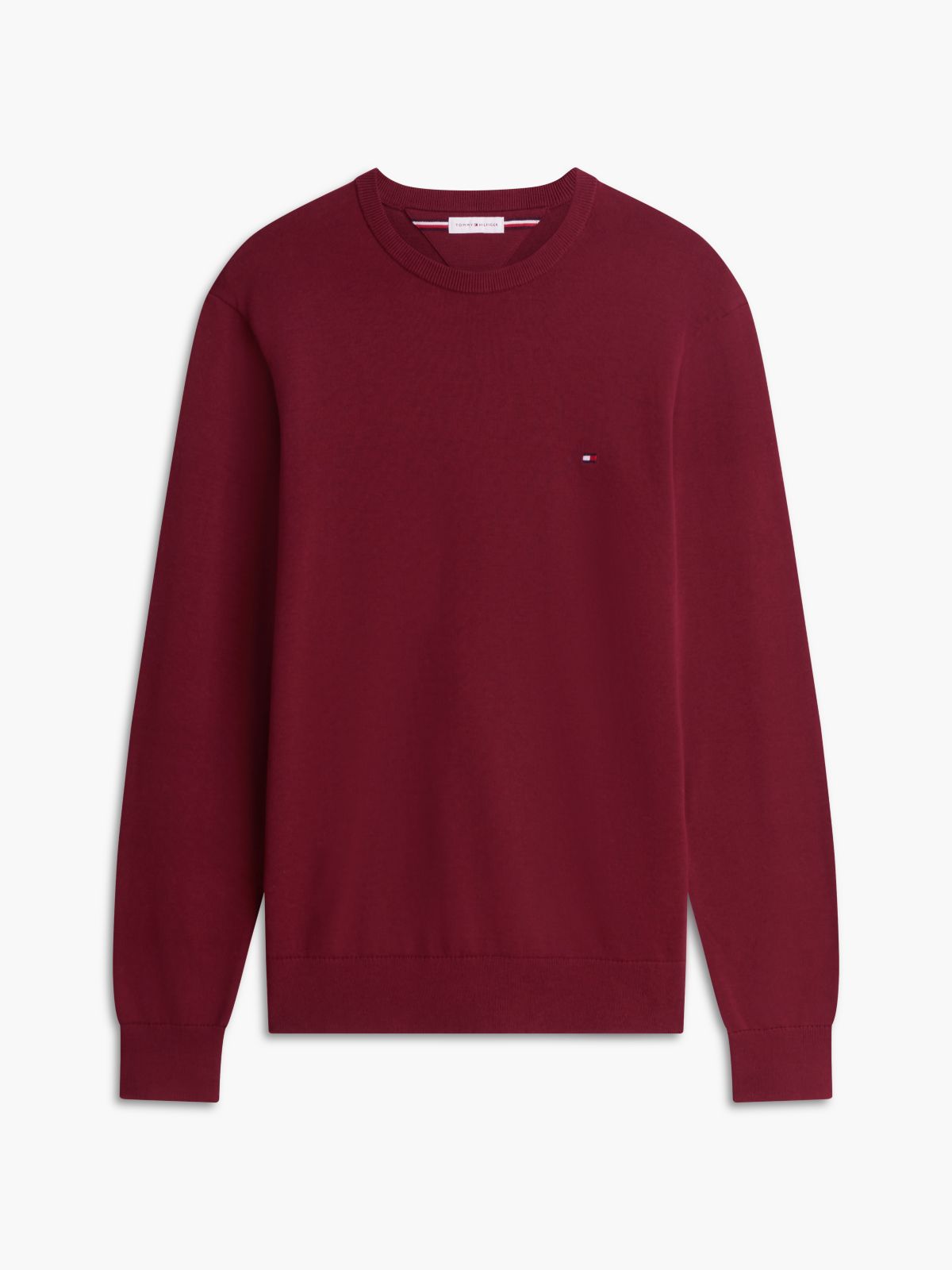 Flag Embroidery Crew Neck Jumper — Purple