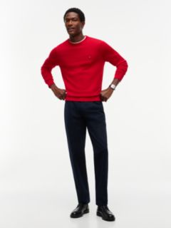 Flag Embroidery Crew Neck Jumper — Red 2