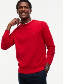 Flag Embroidery Crew Neck Jumper — Red 4