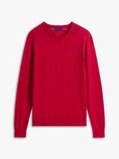 Flag Embroidery Crew Neck Jumper — Red 6