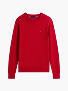 Flag Embroidery Crew Neck Jumper — Red 7