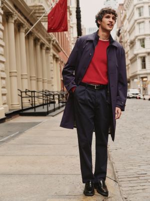 red flag embroidery crew neck jumper for men tommy hilfiger