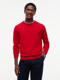 Flag Embroidery Crew Neck Jumper — Red 1