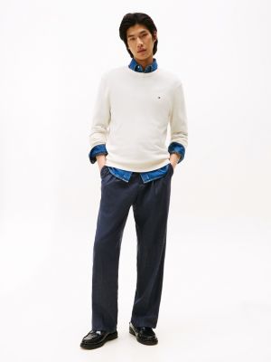 white flag embroidery jumper for men tommy hilfiger