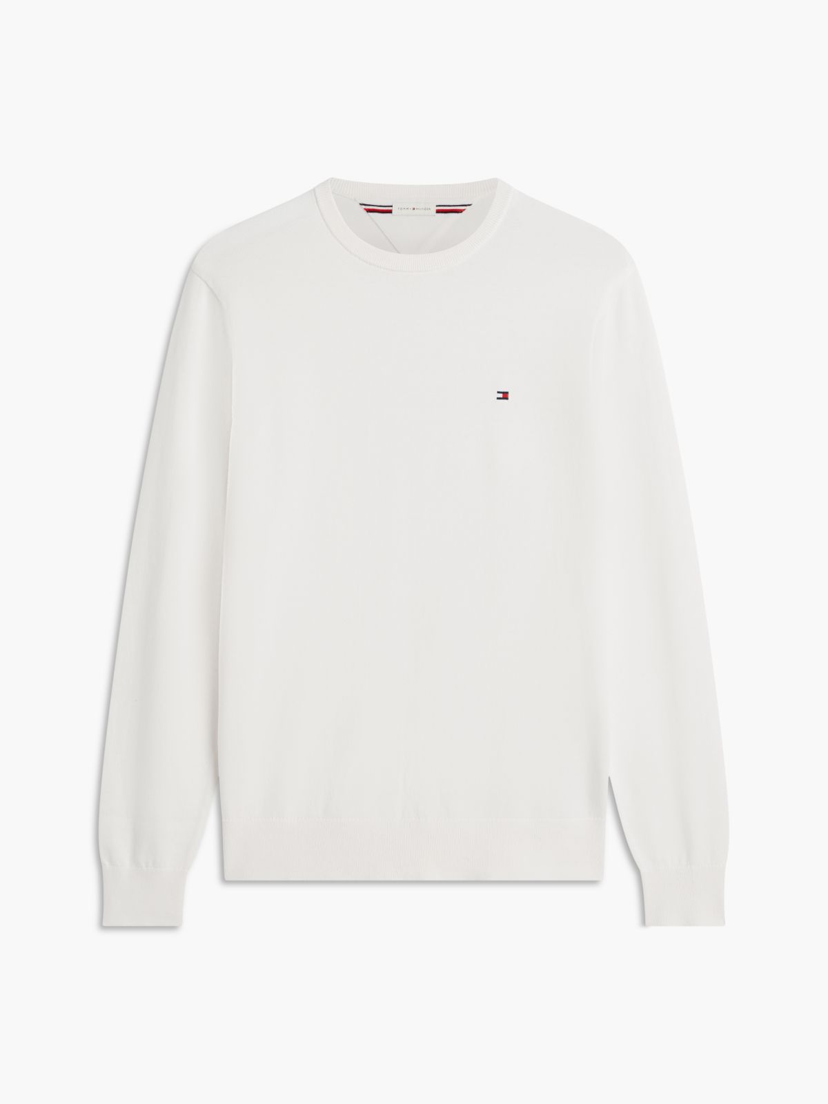 Flag Embroidery Crew Neck Jumper — Yellow