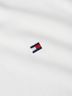 beige flag embroidery crew neck jumper for men tommy hilfiger
