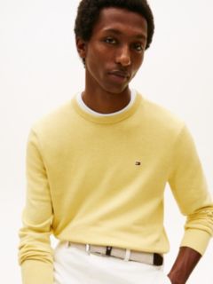 Flag Embroidery Crew Neck Jumper — Yellow 2
