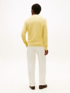 Flag Embroidery Crew Neck Jumper — Yellow 4