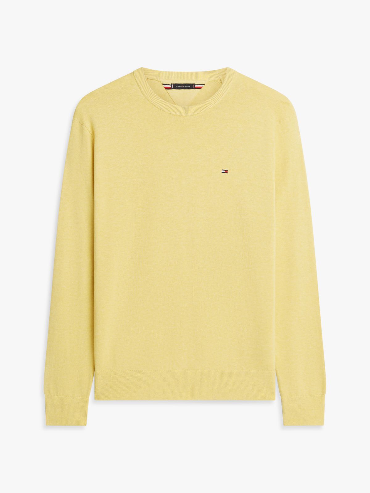 Flag Embroidery Crew Neck Jumper — Yellow
