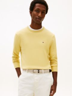 Flag Embroidery Crew Neck Jumper — Yellow 1