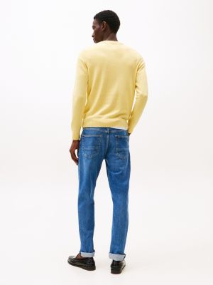 yellow flag embroidery jumper for men tommy hilfiger