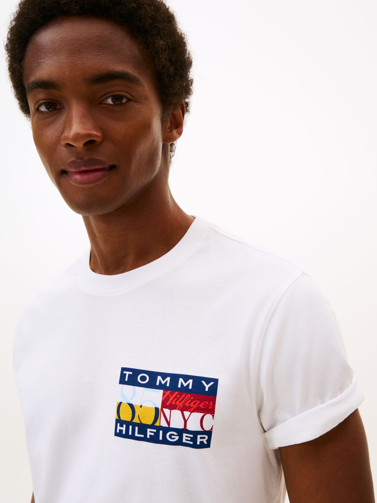 Logo Print Jersey Crew Neck T-Shirt — White