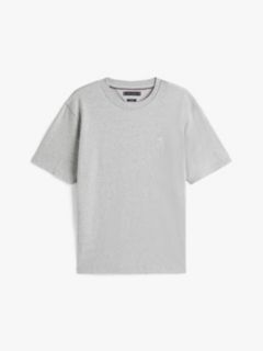 Varsity Textured Crest Embroidery T-Shirt — Grey 5