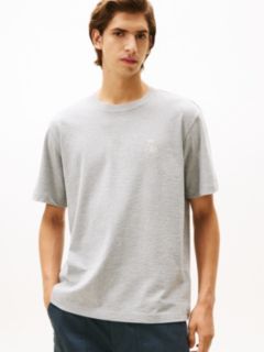 Varsity Textured Crest Embroidery T-Shirt — Grey 1