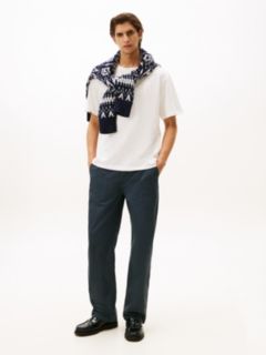 Varsity Textured Crest Embroidery T-Shirt — White 3
