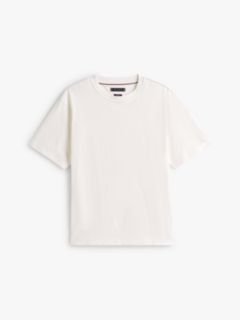 Varsity Textured Crest Embroidery T-Shirt — White 5