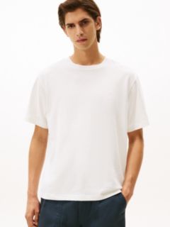 Varsity Textured Crest Embroidery T-Shirt — White 1