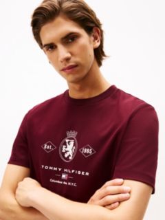 Varsity Graphic Interlock Knit T-Shirt — Burgundy 2
