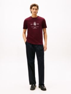Varsity Graphic Interlock Knit T-Shirt — Burgundy 3