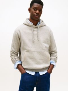 Varsity Crest Relaxed Fleece Hoody — Grey 1