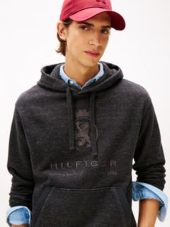 Varsity Crest Relaxed Fleece Hoody — Grey 2