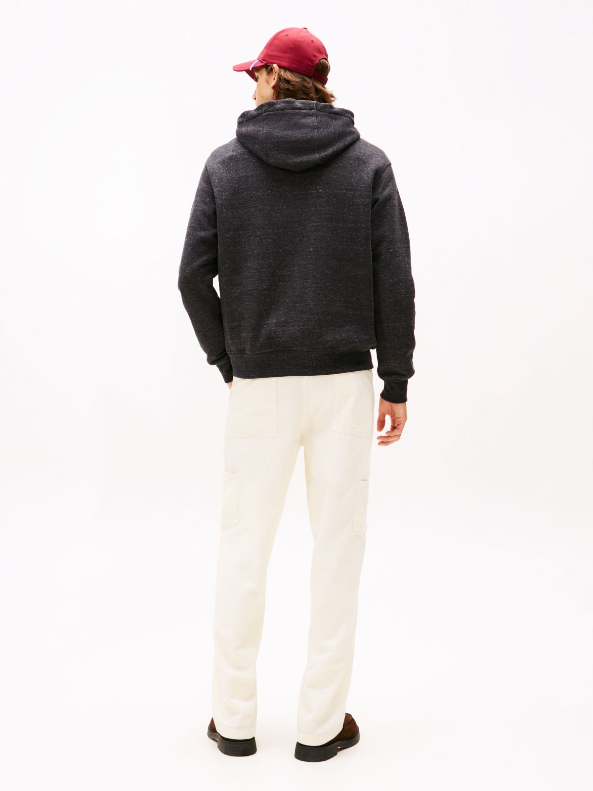 Varsity Crest Relaxed Fleece Hoody — Grey
