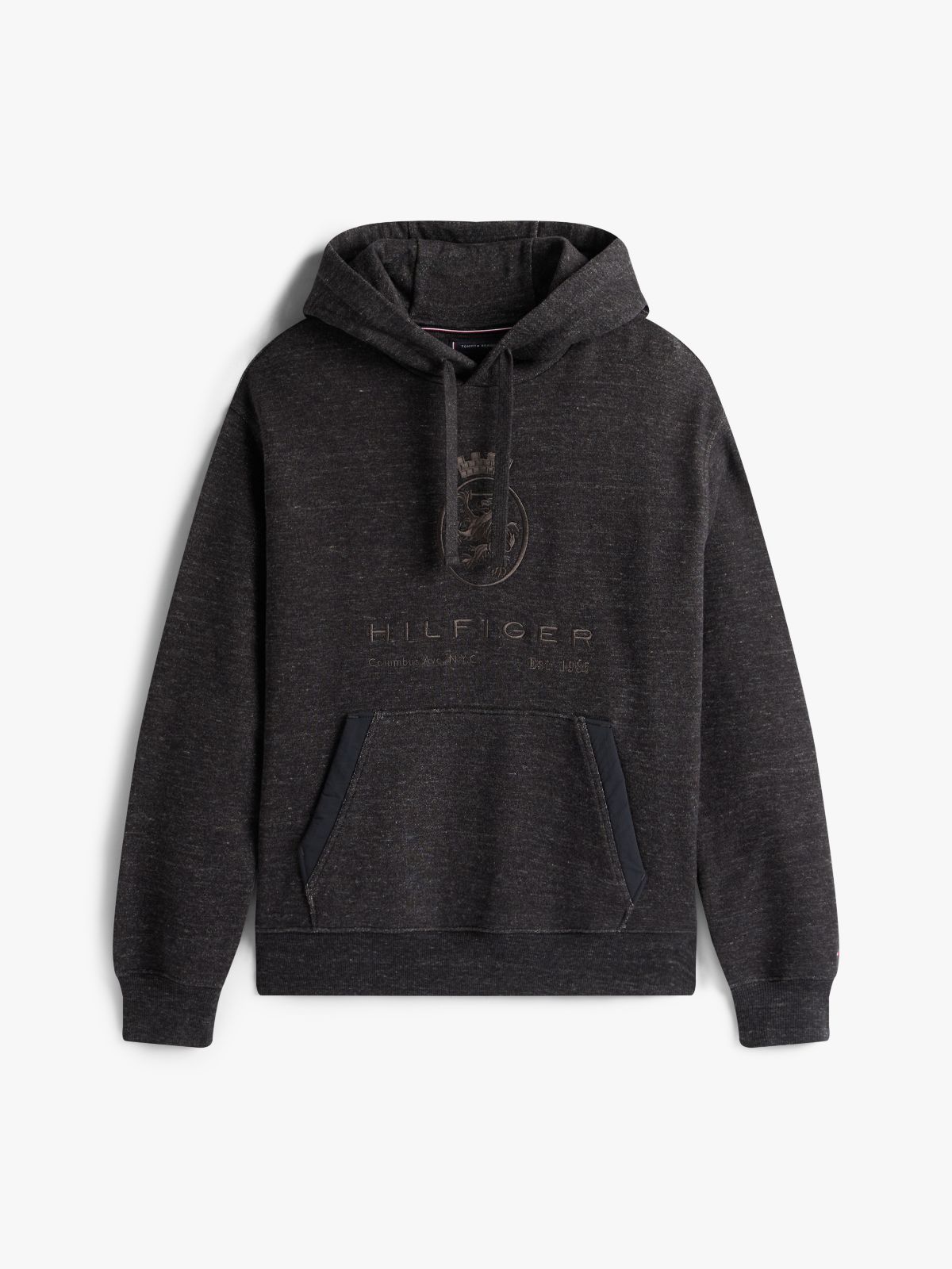 Varsity Crest Relaxed Fleece Hoody — Grey