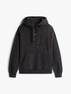 Varsity Crest Relaxed Fleece Hoody — Grey 5