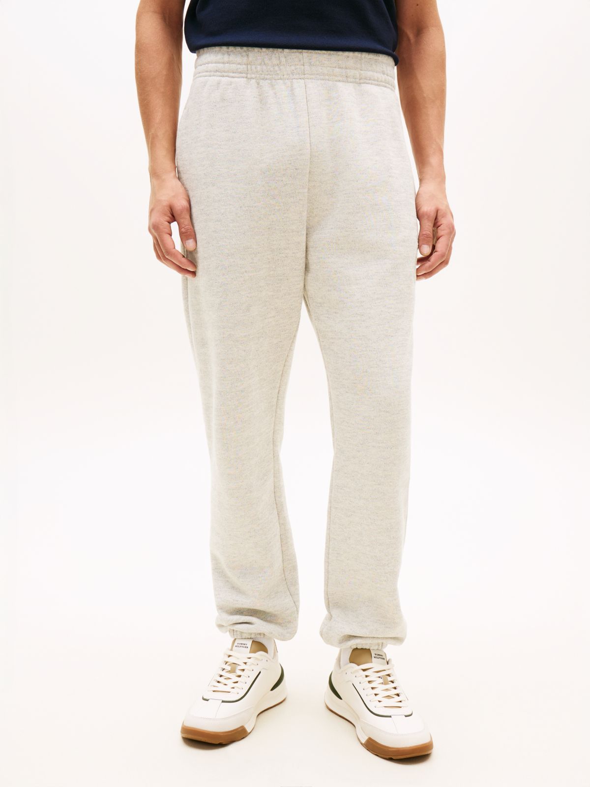 Varsity Crest Embroidery Relaxed Joggers — Grey