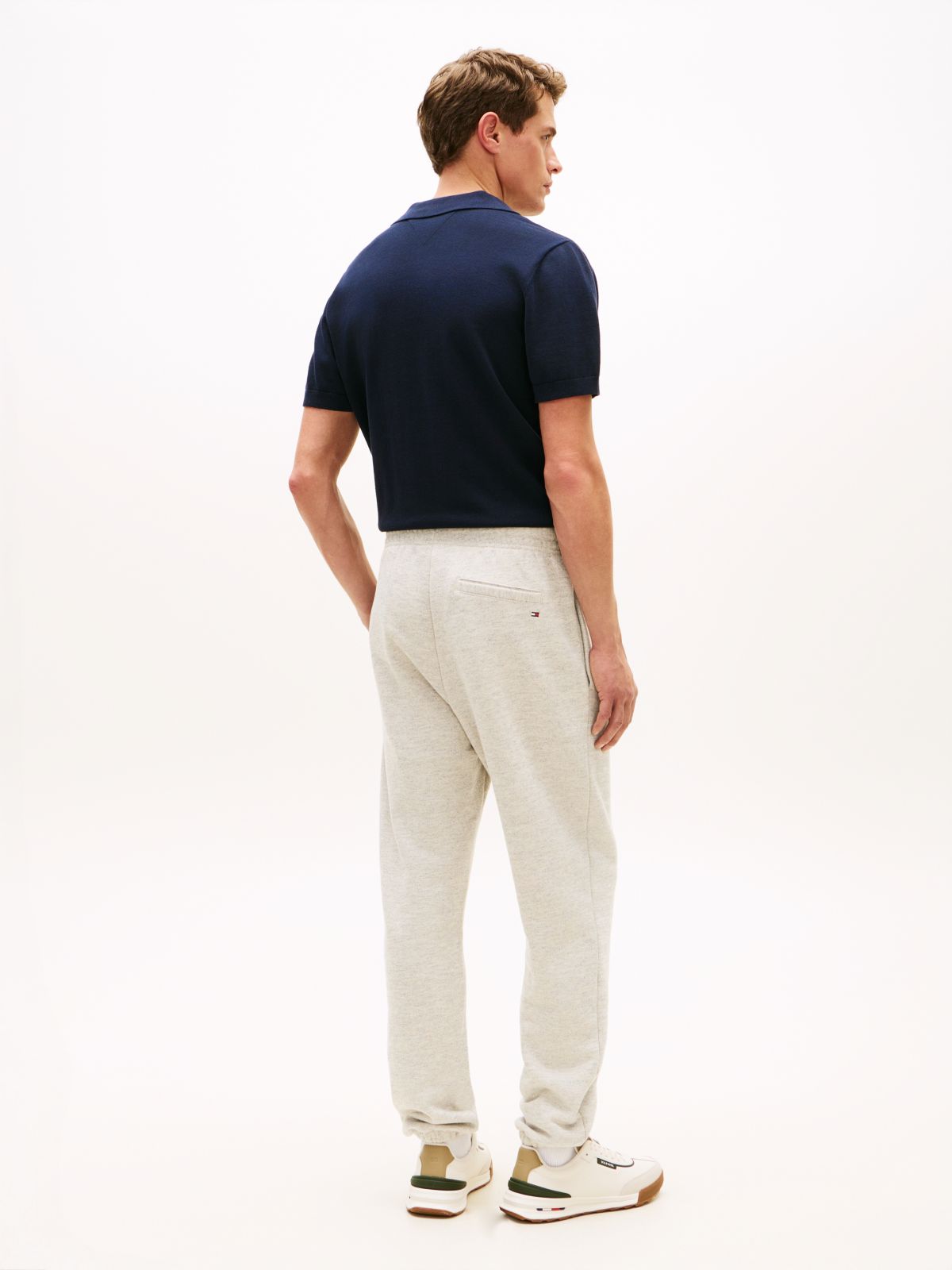 Varsity Crest Embroidery Relaxed Joggers — Grey