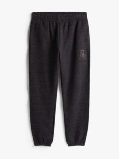 Varsity Crest Embroidery Relaxed Joggers — Black 5