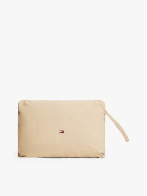 beige feldjacke mit verstaubarer kapuze für herren - tommy hilfiger