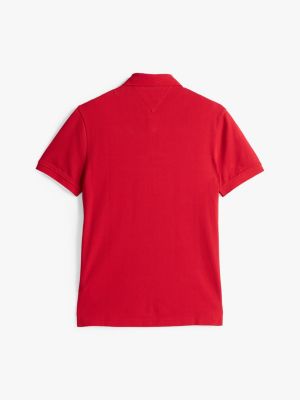 polo adaptive de corte regular roja de hombres tommy hilfiger