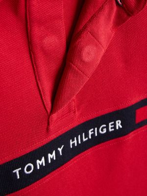 polo adaptive de corte regular roja de hombres tommy hilfiger